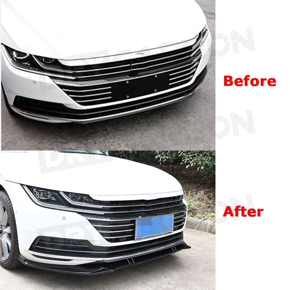 ABS Black Front Lip Spoiler Splitter For Volkswagen VW CC 2019 2020 Head Bumper Chin Shovel Protector Car Styling