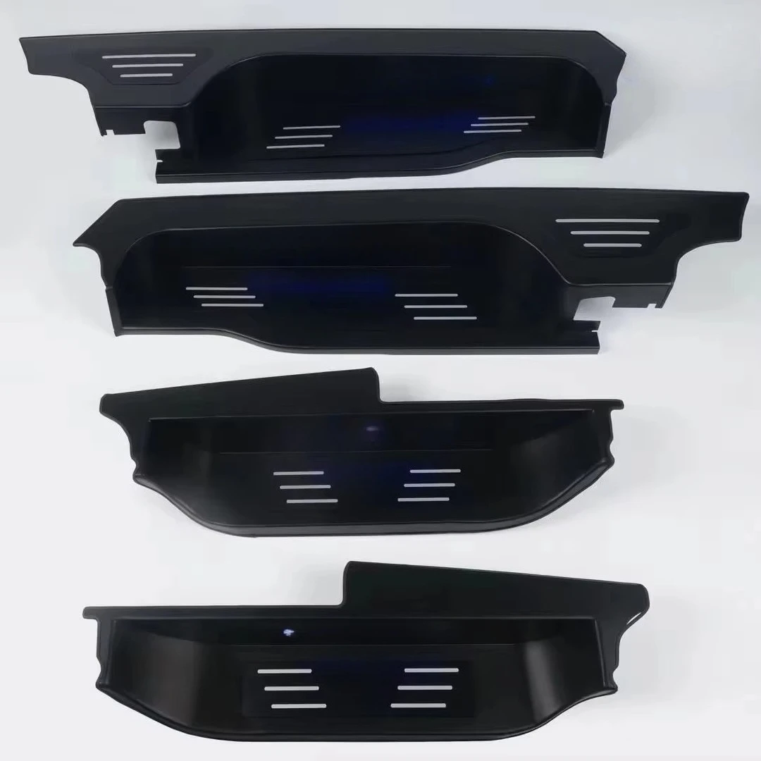 For Alphard Aluminum Alloy Protective Plate Vertical Stripes Side Position Step Board Pedal Business Vehicle Modification LED