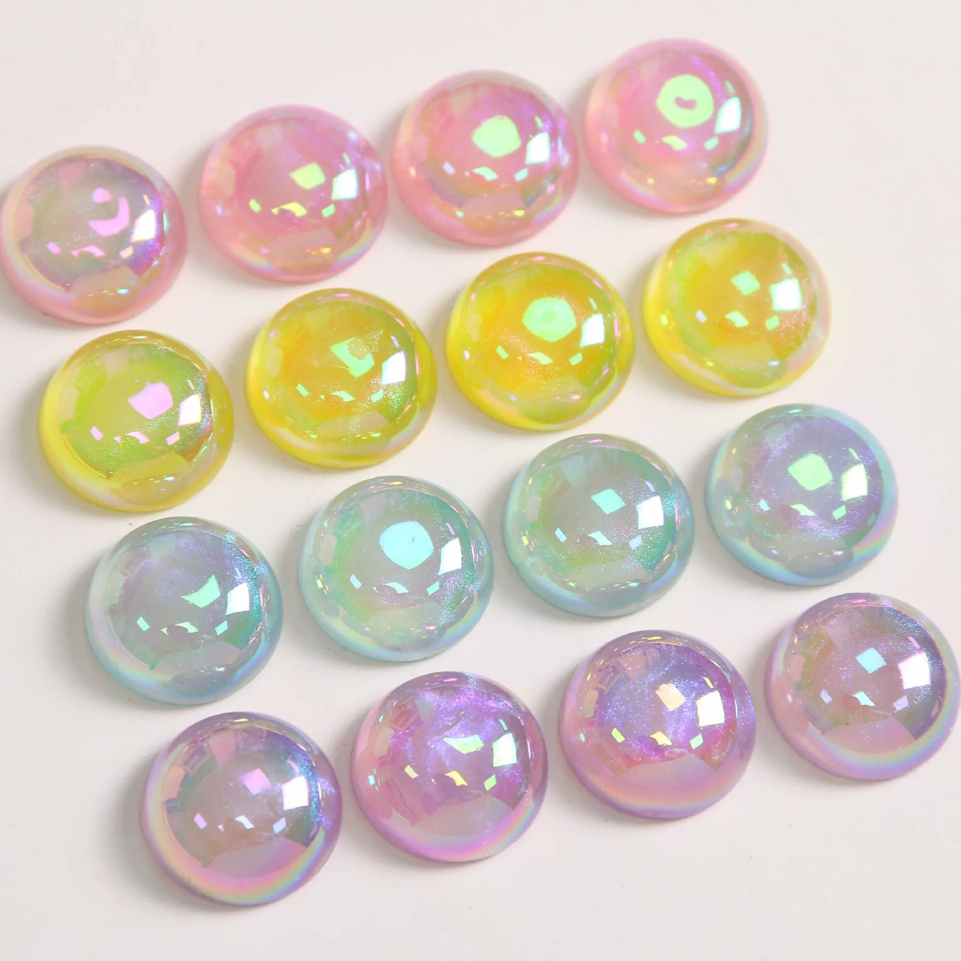 5pcs Korean Fariy Shiny Acrylic Flatback for Jewelry Making DIY Earrings Colorful Round Accessories Headwear Crafts Charms