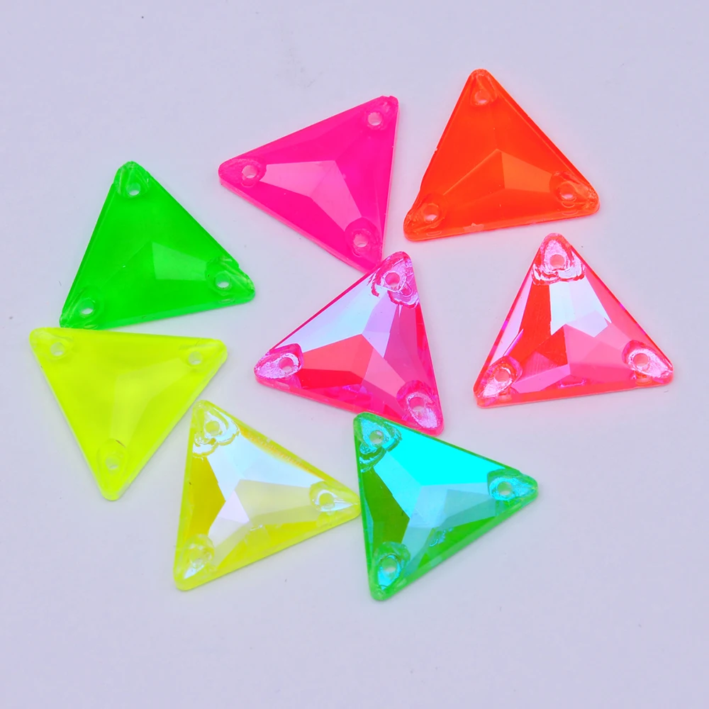 PUBRILEX K9 Rhinestones Neon Strass Edges with Chamfers Decorations, Triangle Glass, DIY Home Accessories, Dress, Wholesale