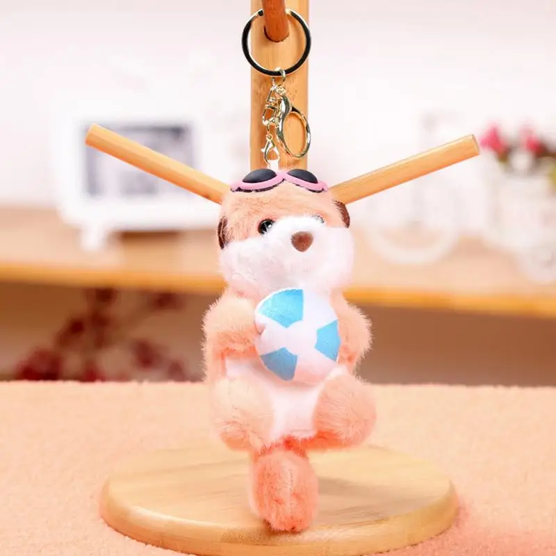 Plush Animal Keychain Decorative Bag Pendant Small Animals Plush Keychain Cartoon Animal Plushies Backpack Charm For Purse