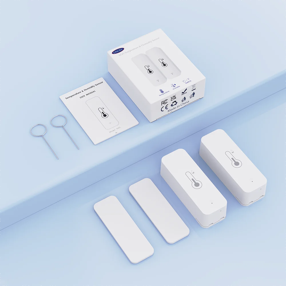 2PACK Tuya WiFi مستشعر درجة الحرارة والرطوبة تطبيق الحياة الذكية التحكم عن بعد يعمل مع Yandex Alice Alexa