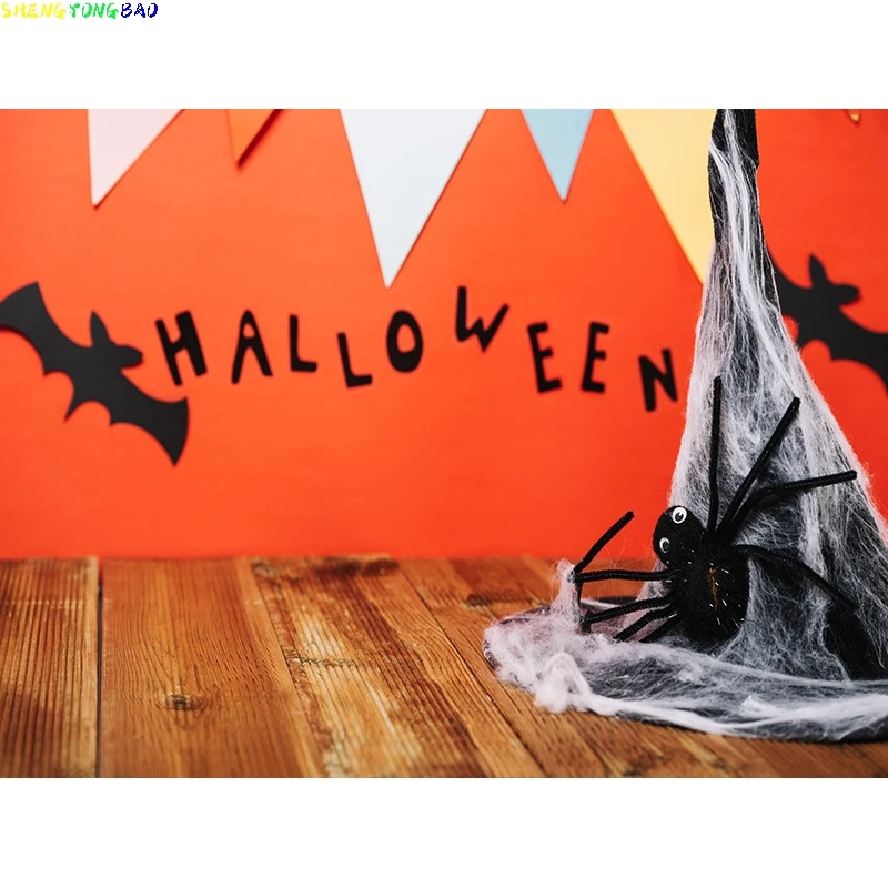 Halloween Backdrop Full Moon Scary House Night Castle Graveyard Forest Bats Pumpkin Lantern Spooky Photography Background  SJ-4