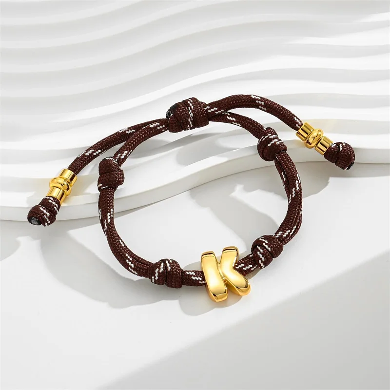 أساور فقاعية أولية للنساء أساور أنيقة مطلية بالذهب عيار 14 قيراط مع حروف فقاعية سوار أولي أساور أبجدية مخصصة #2