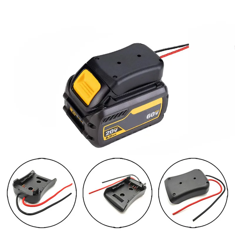 Adaptadores de batería para Makita/Bosch/Milwaukee/Dewalt/Black & Decker, adaptador de conector de alimentación de 18V, soporte de muelle, cables de