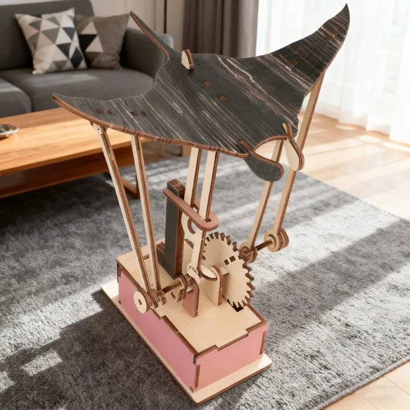 Creative Handmade Manta Ray Figurine Animal Sculpture with Swimming Motion for Home Office Desk Tabletop Decoration Simple Gift