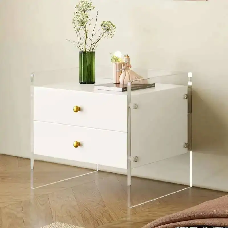 

Acrylic Suspension Italian Minimalist Bedside Sense Table Nightstands Luxury Modern Simplicity Mesita De Noche Furniture WKNS