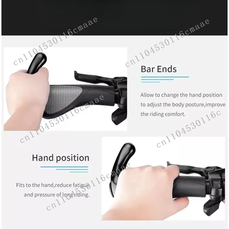 Bicycle Grip, Non-Slip Plastic and Rubber, Black 20-22.5 Mm Clip Diameter, Mountain Bike Extended Handlebar End Handle