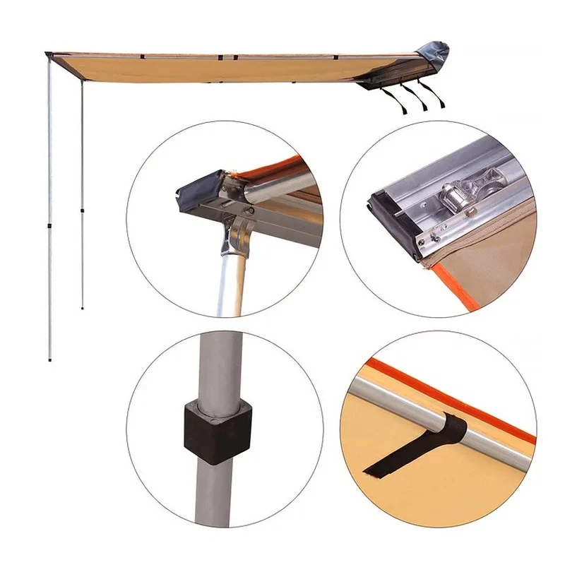 High Quality 4X4 Off Road Waterproof Car Side Awning & Roof Top Tent Universal Outdoor Camping Shelter Pickup SUV RV
