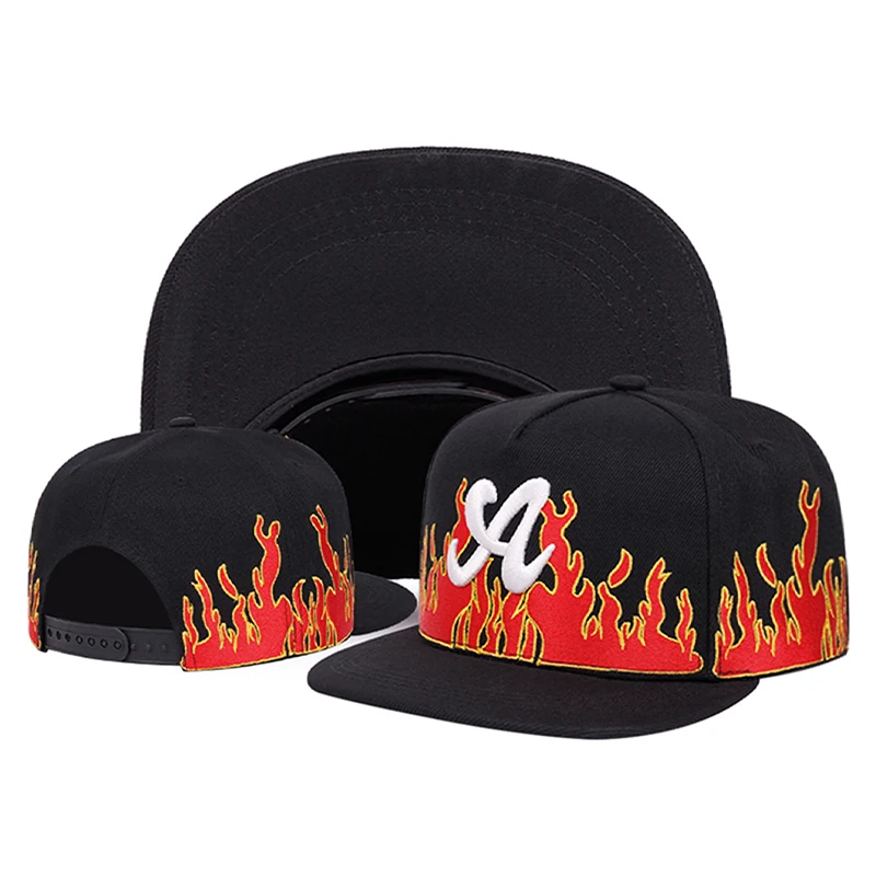 2026 Fashion New Baseball Hat A Letter Flame Embroidered Hip Hop Hat Daily Commuter Decoration Sunshade Hat Unisex Flat Edge Hat