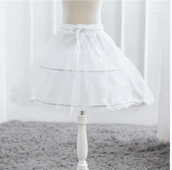 Cô Gái Nhỏ Vòng Váy Petticoat 2 Treo Tường 1 Lớp Trẻ Em Crinoline Viền Ren Đầm Hoa Bé Gái Tây Nam Không Co Giãn