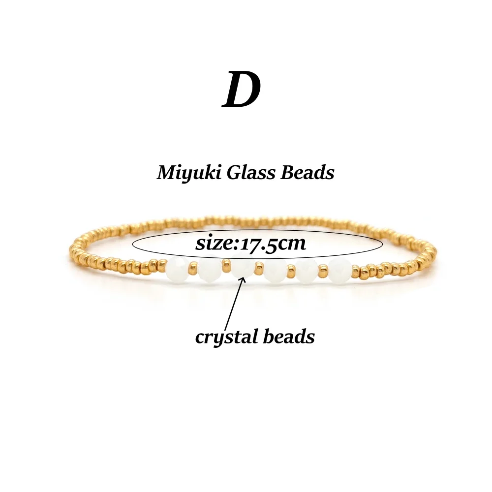 Vlen Miyuki Bracelets Natural Pearl Bracelet for Women 18 K Gold Plated Glass Beads Stretch Pulseras Boho Jewelry Accessories