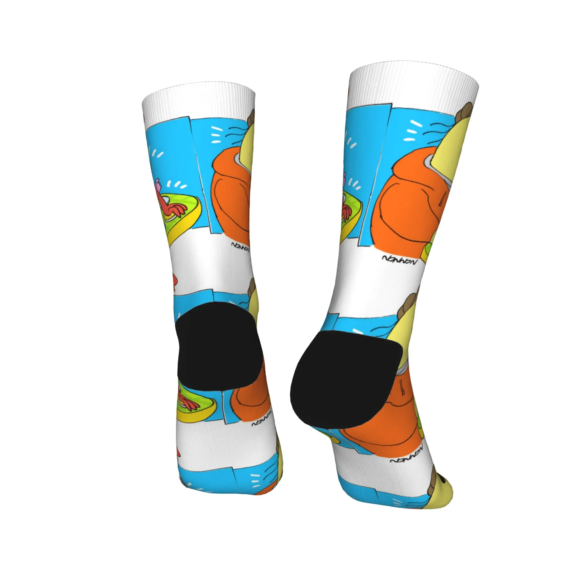 الكرتون S-تبتسم الأصدقاء الجوارب الترفيه جوارب الرجال عالية الجودة الجري الجوارب الربيع المطبوعة المضادة للانزلاق الجوارب #4