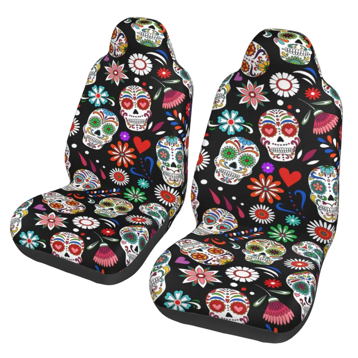 

Day Of The Dead Sugar Skull Universal Car Seat Cover Protector Interior Accessories Women Car Seat Cushion Fiber Fishing