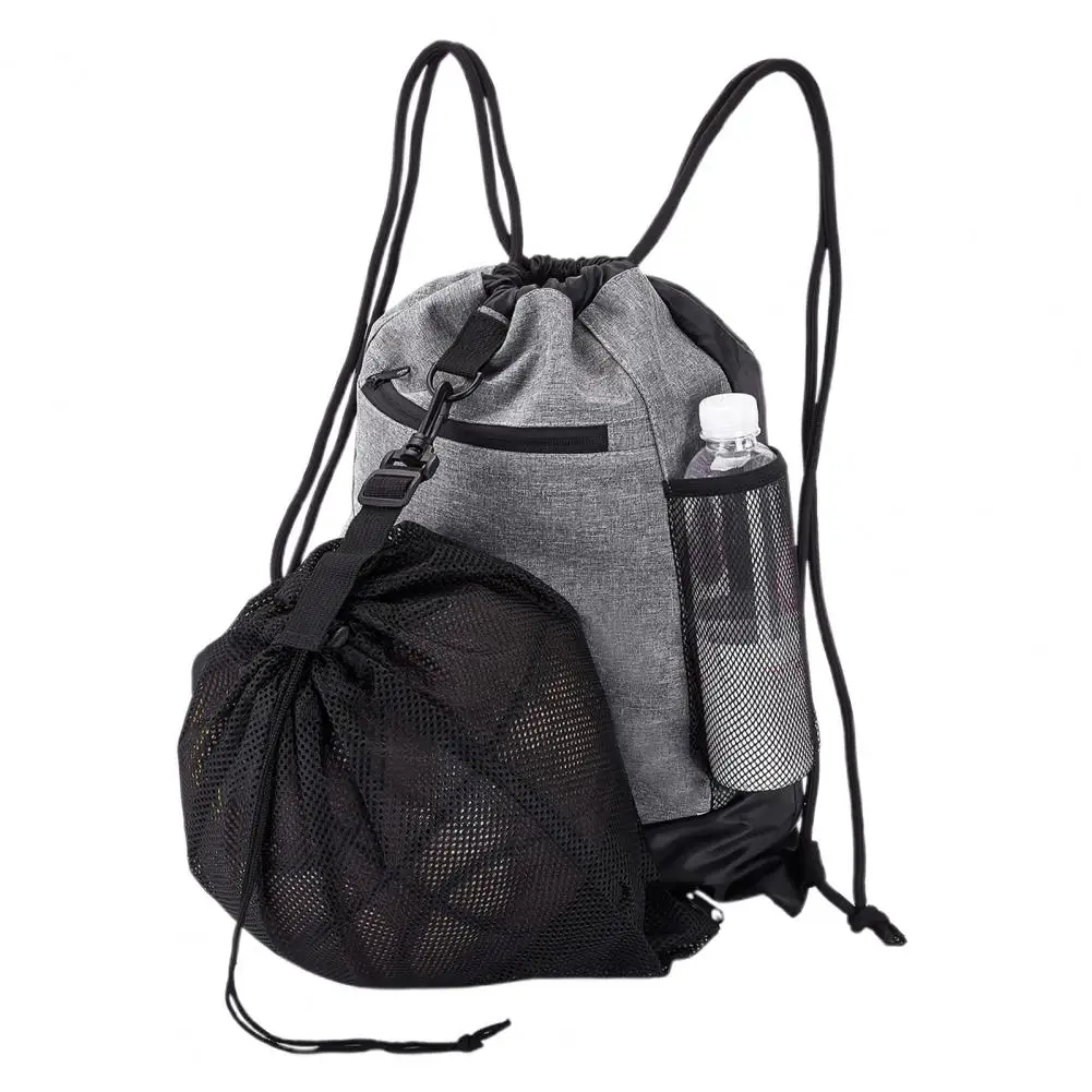 

Drawstring Basketball Backpack Foldable Gym Bag With Detachable Ball Mesh Bag Sports Sackpack For Soccer Volleyball Baseball