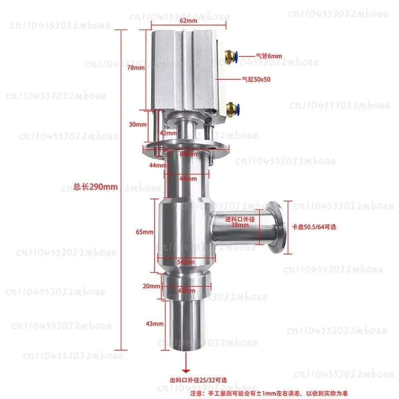 Anti-drip filling head, pneumatic filling valve 64 chuck, straight head filling head