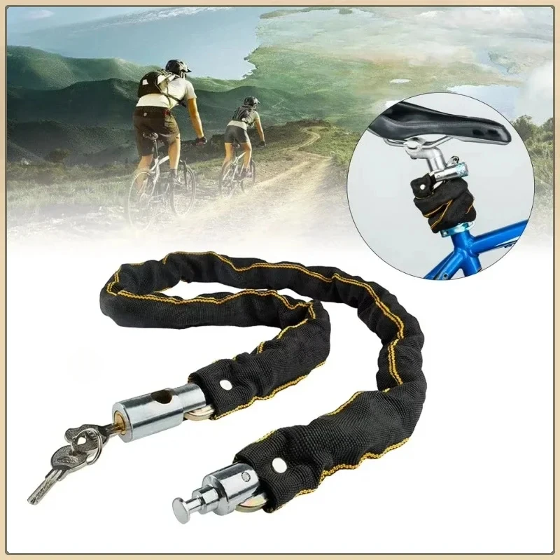 Bicycle Lock MTB Road Bike Safety Anti-Theft Outdoor Cycling Security Chain Lock with 2 Keys Motorbike Bicycle Accessories Lock