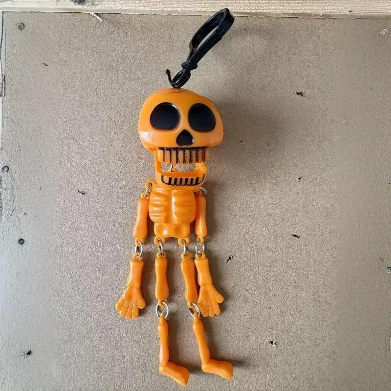 Skelett-Schlüsselanhänger mit Zugschnur, lustiger Neuartiger Plastik-Taschenanhänger, langlebiger Rucksack-Anhänger für Halloween-Party-Geschenke – Detail 23