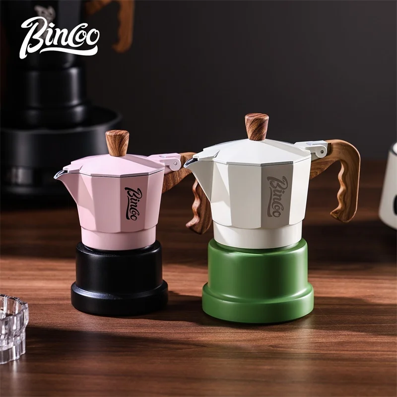 Bincoo Three Valve Moka Pot Small Espresso Coffee Machine Pressurized Coffee Pot Extraction Coffee Machine 1/2 person