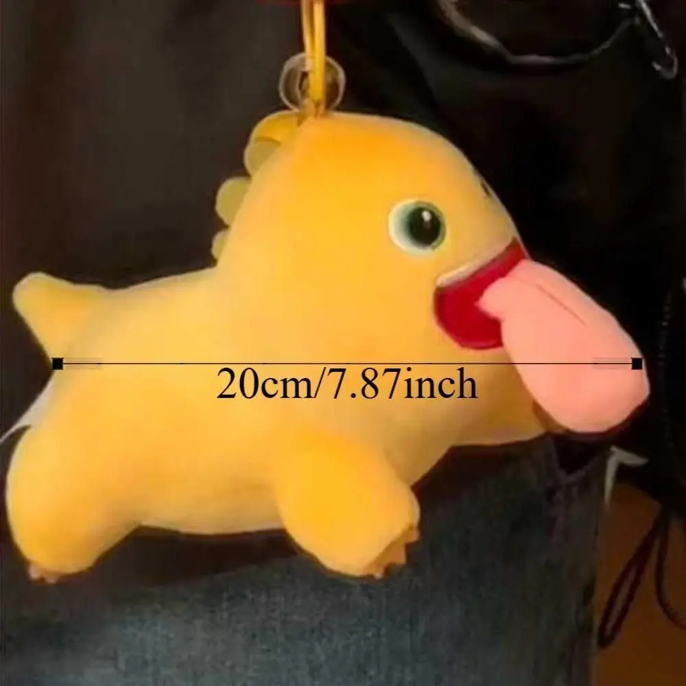 Simpatico ciondolo magnetico in peluche con drago di latte con lingua grande, cartone animato, drago di latte, bambola di peluche, portachiavi in peluche, portachiavi con drago di latte che si bacia