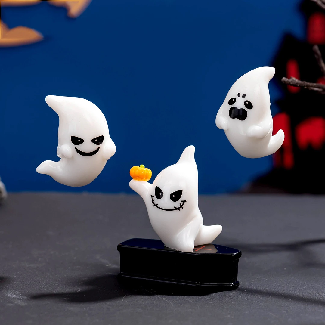 Halloween Miniature Glow-in-the-Dark Ghost Resin Craft DIY Decorative Desk Ornament