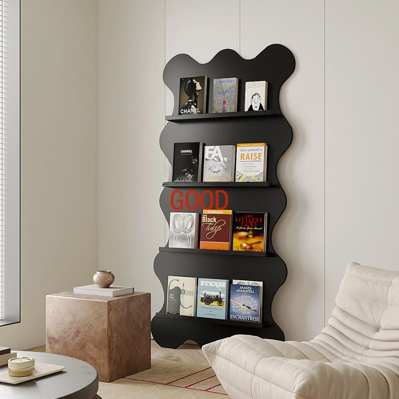 

Современная простая домашняя напольная многослойная книжная полка из цельного дерева, офисная простая передвижная стойка для журналов, стеллаж для хранения