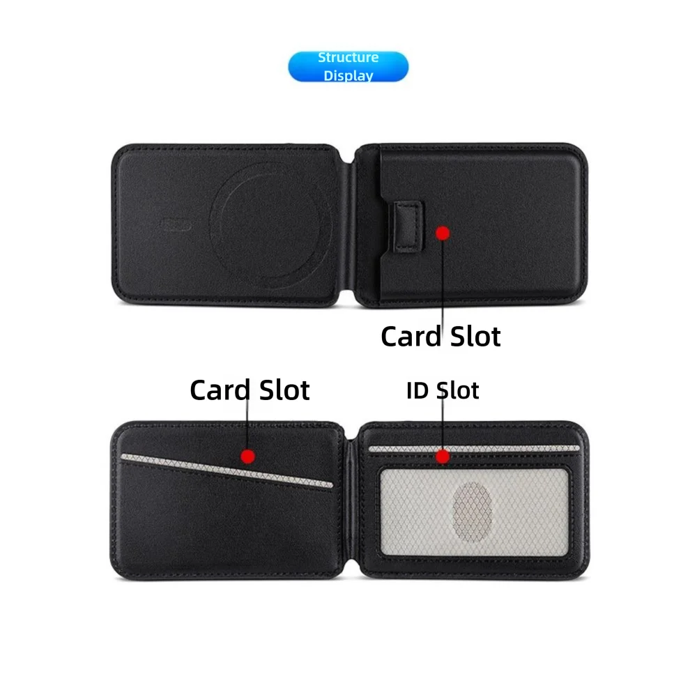Tempat Kartu Ponsel Kulit PU Baru Dompet Magsafe Portabel Magnetik Tempat Dompet Kulit untuk iPhone 16 15 14 13 12 ProMax