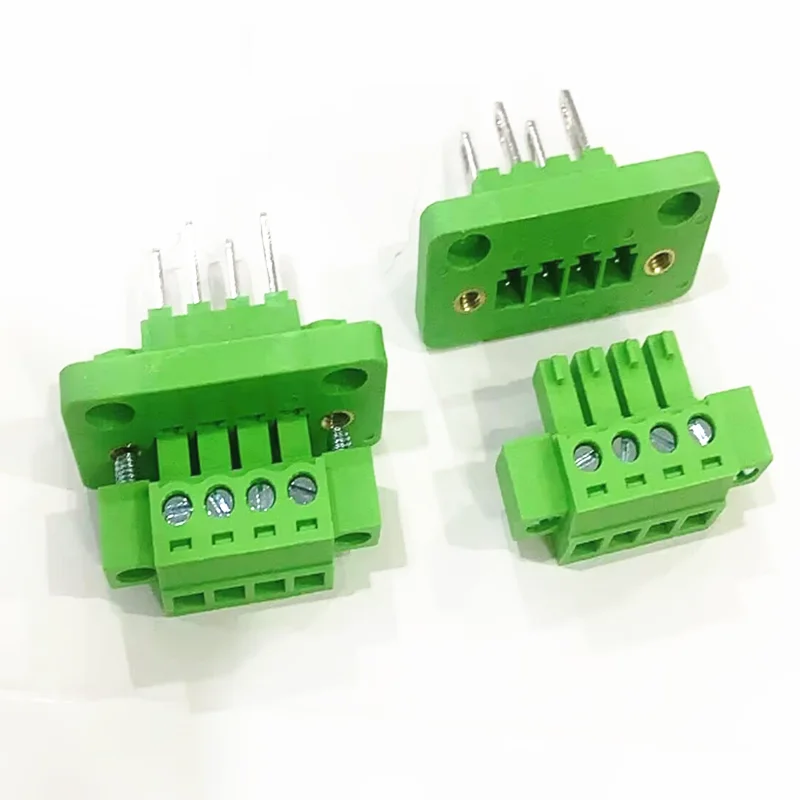 

10sets 15EDGWB+KM-3.81mm 2-24p Through-wall plug-in terminal block with flanged fixed panel connector row line arc