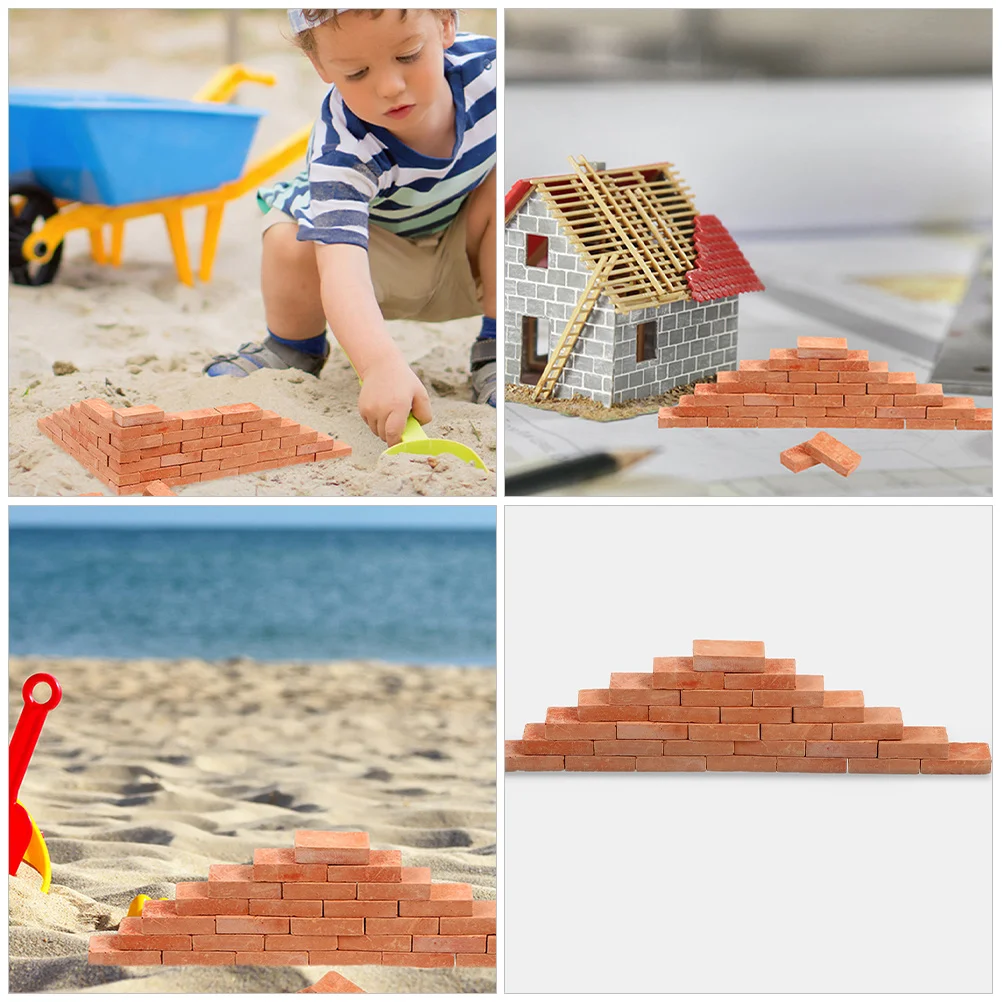 

100pcs Simulation Brick Miniature Wall Brick For Diy Micro Landscape Sand Table Architecture Decor Kids Building