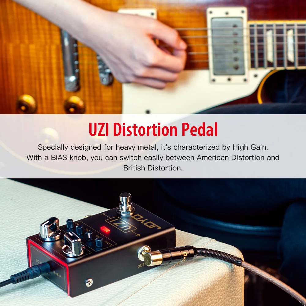 JOYO R-03 UZI Heavy Metal Distortion Pedal High Gain Electric Guitar Effect Pedal Between British and American Distortion