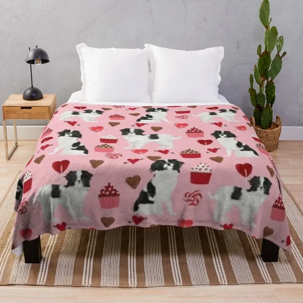 

JAPANESE CHIN VALETINE'S DAY Throw Blanket Faux Fur Soft Warm Blanket for Bed