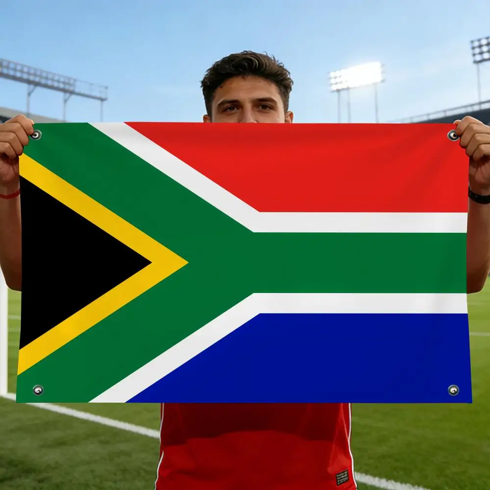 South Africa Flags Horizontal High Density Knitted Fabric European Simple For Durable Outdoor Indoor Use