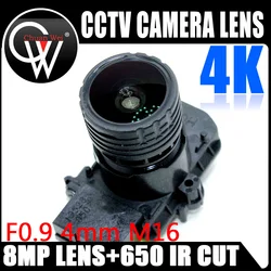 F0.95 M16 ogniskowa 4K HD 4mm obiektyw 8MP 1/2.7