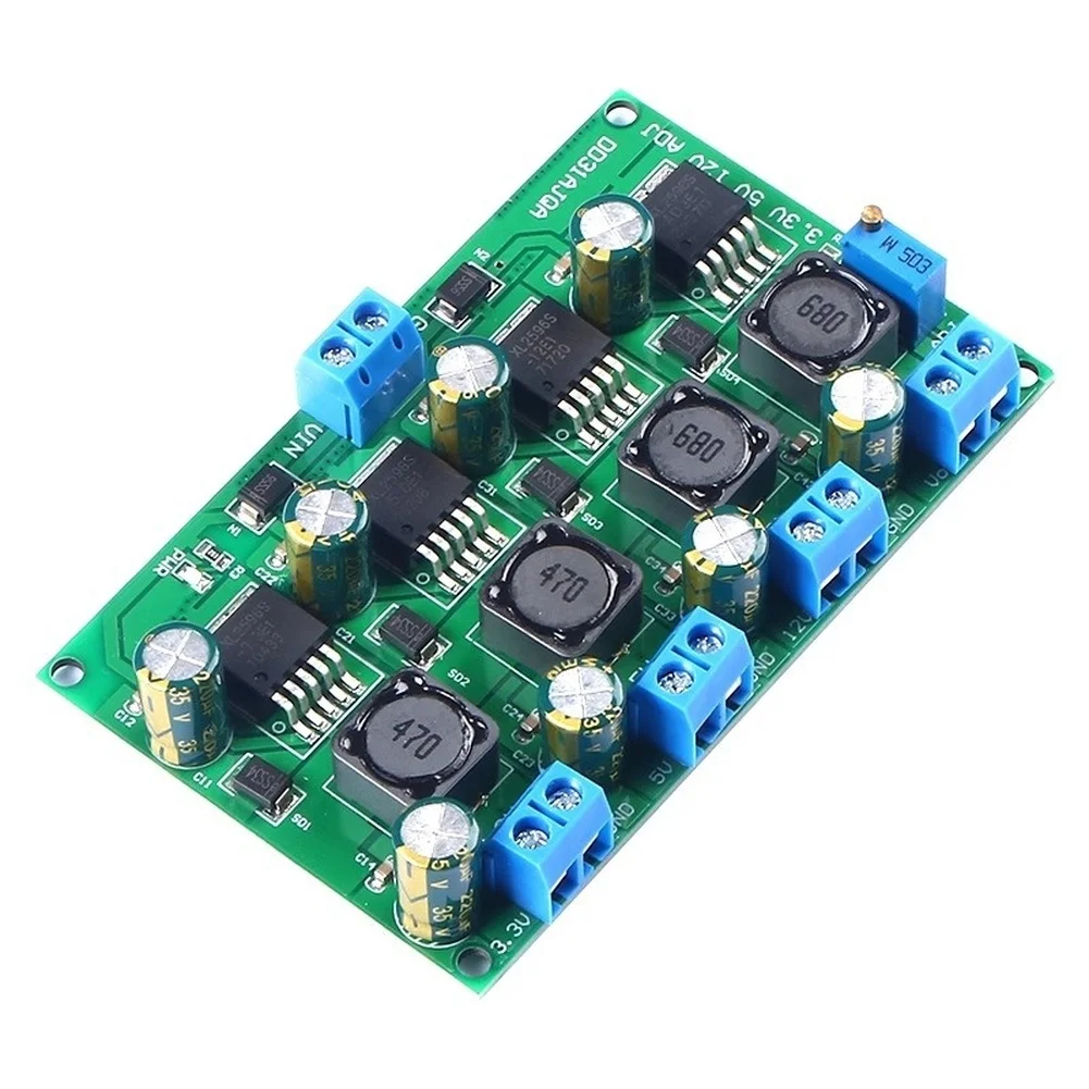 DC DC Step Down Power Supply Module 3A 50W Featuring 3.3V 5V 12V Fixed Outputs and Adjustable 2V to 28V Output Range