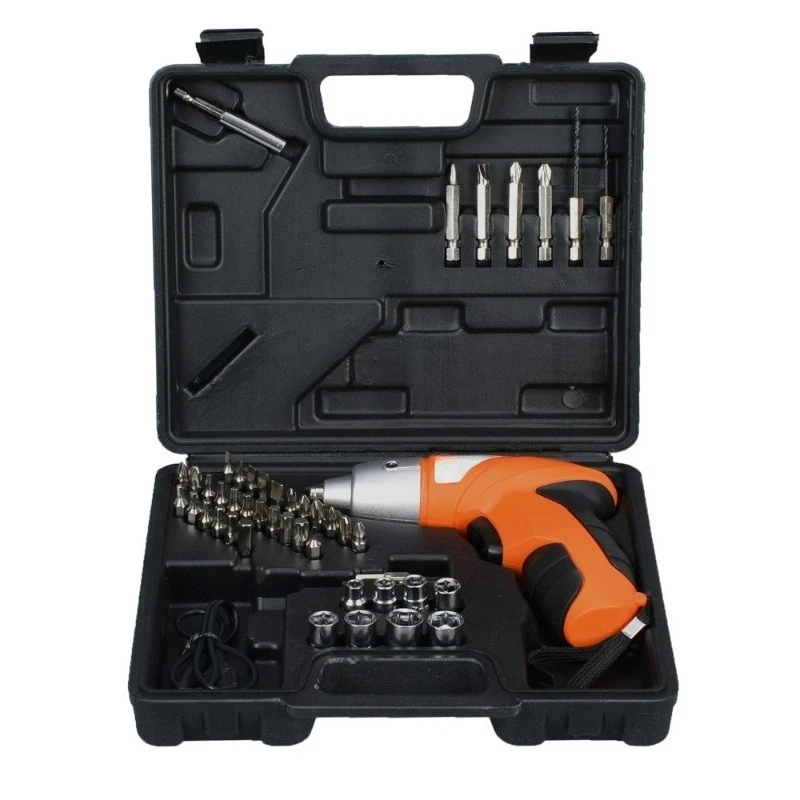 

USB rechargeable hand drill set for household use, 45 pieces set, 3.6V electric screwdriver, screwdriver bit hand drill