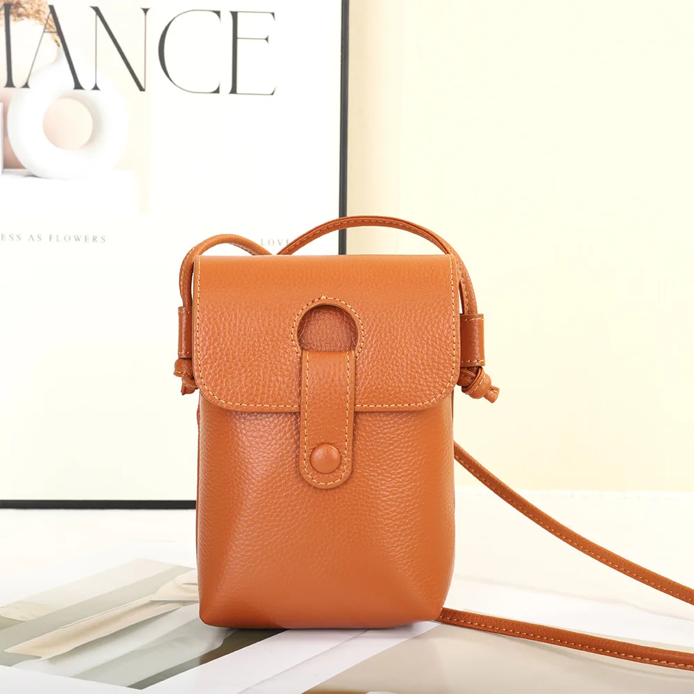 

Small Soft Pebbled Real Leather Crossbody Bag Handbags Purses Sling Crossover Shoulder Bag 2024 Summer New Cellphone Pouch Bag