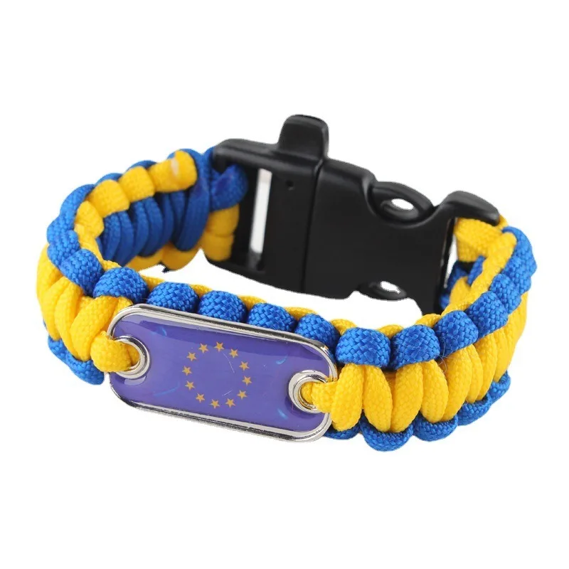 سوار باراكورد مصنوع يدويًا مع باراكورد سبعة النواة، ويمكن تخصيصها مع الشعار وطباعة ملونة AB وملصقات لاصقة