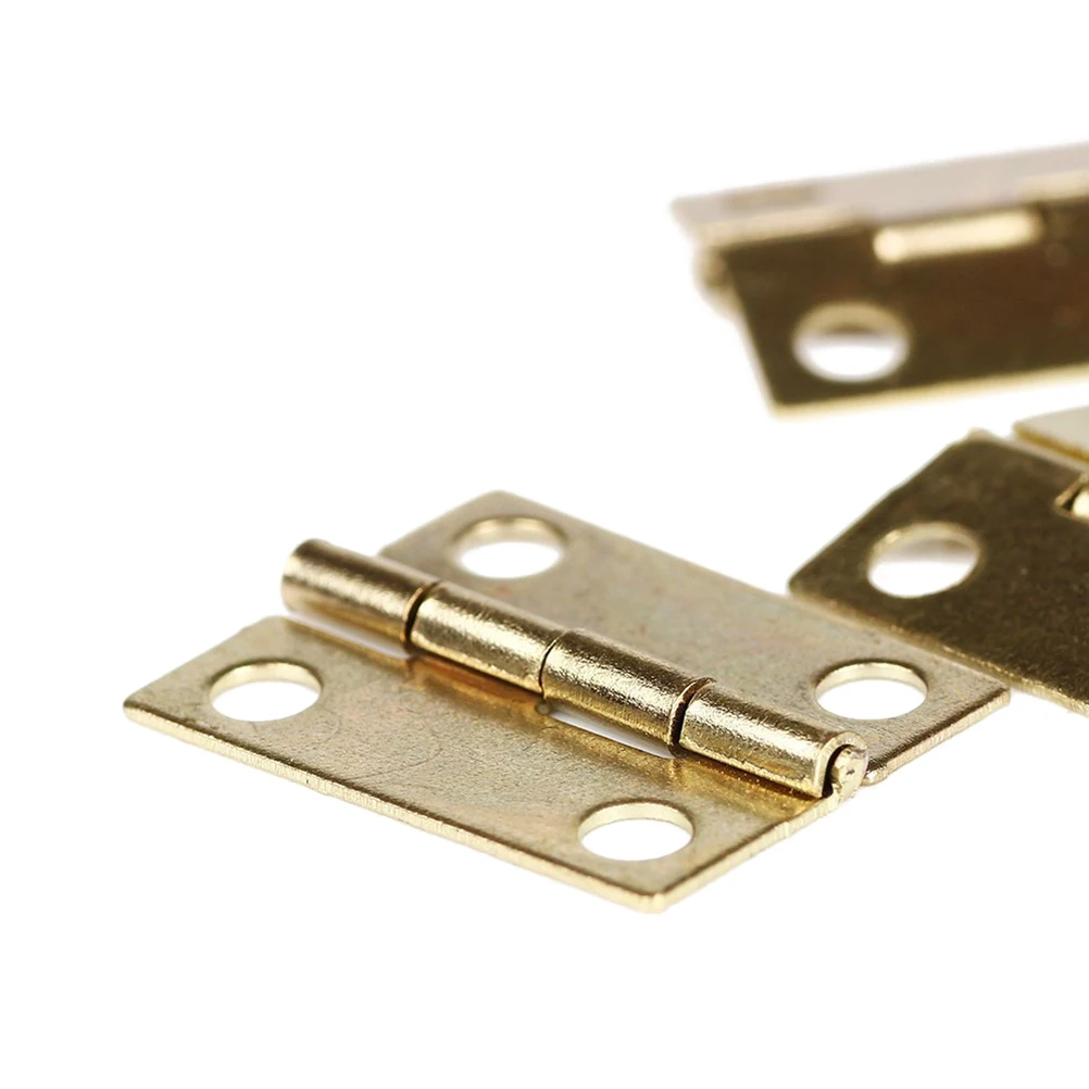 

30pcs Golden Steel Mini Cabinet Hinges Drawer Connectors 18X15Mm Durable Small For Jewelry Boxes Repair Crafts Models Home Use