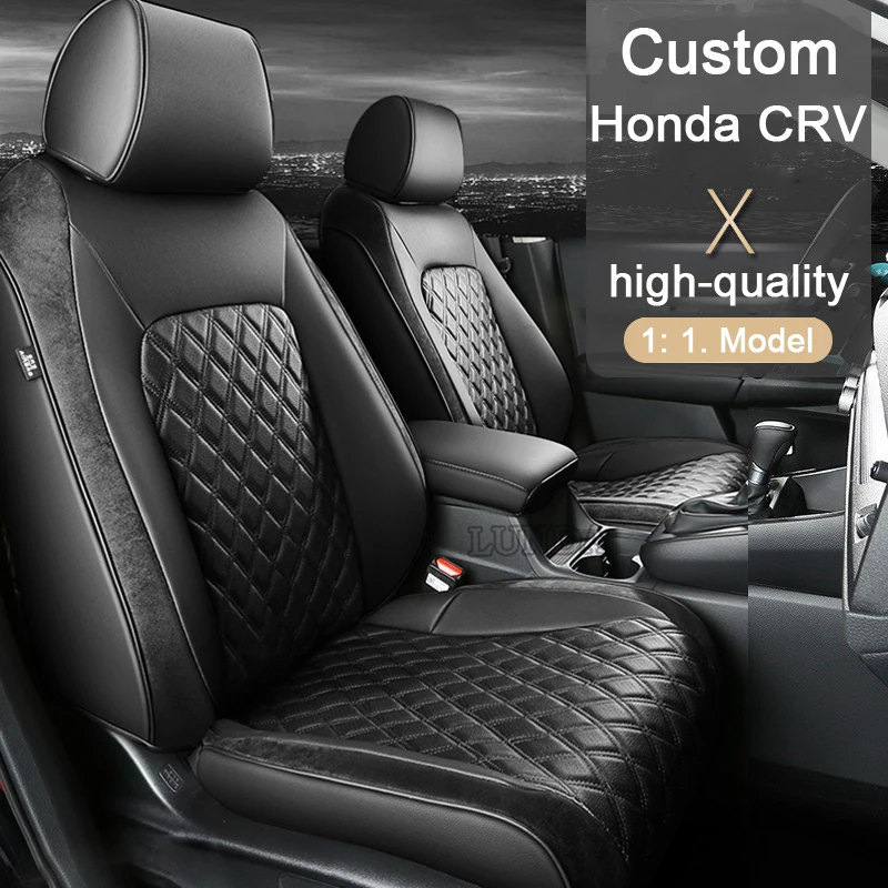

Кожаные автомобильные чехлы на сиденья на заказ, 5 сидений для Honda CRV 2023 2024, чехол для сидений, всесезонные кожаные сиденья, автомобильные аксессуары