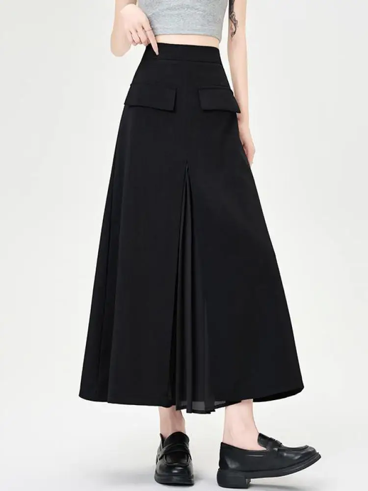 

Korean Fashion Women Black Beige Temperment Office Lady Half Skirt Summer Grey High Waist Festival A-line Short Skirts Popular