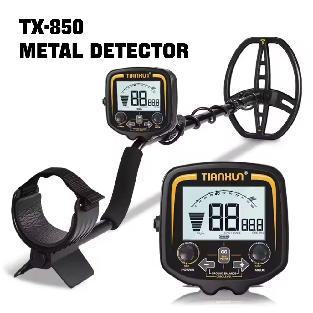 TX850 Metal Detector 19KHZ High Accuracy Deep Search 11 Inch Waterproof Coil For Gold Silver Coin Relic Hunter
