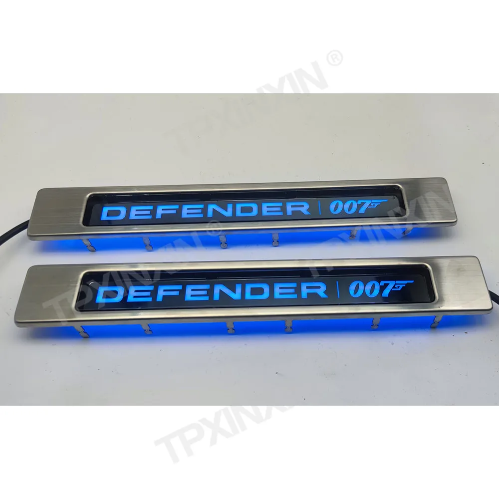 For Range Rover Defender 100 110 2013-2022 Door Sill Scuff Plate Crystal Glass Threshold Pedal Threshold Wire Drawing