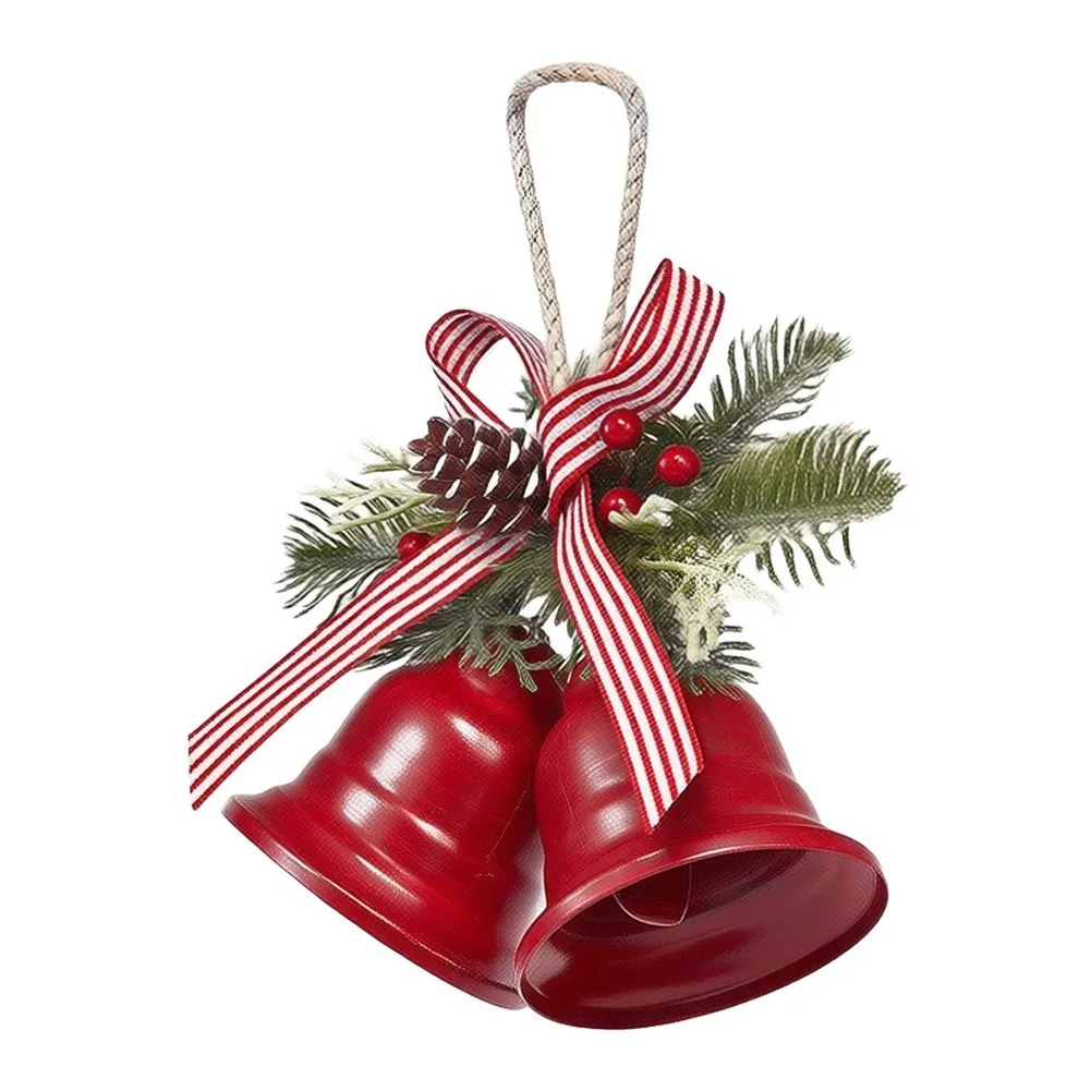 Festive Christmas Jingle Bell Garland Metal Hanging Bell String Decor Xmas Tree Door Wall Ornament For Home Party New Year Decor