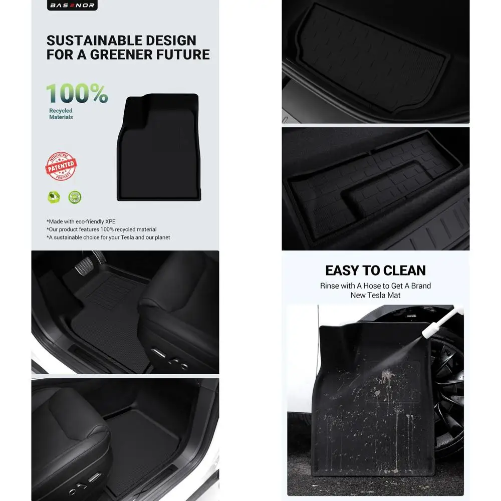 

10PCS Floor Mats for Tesla Model X 6-Seater All Weather Protection XPE Car Mats Anti-Slip Trunk Mat Cargo Liners Back Seat Cover