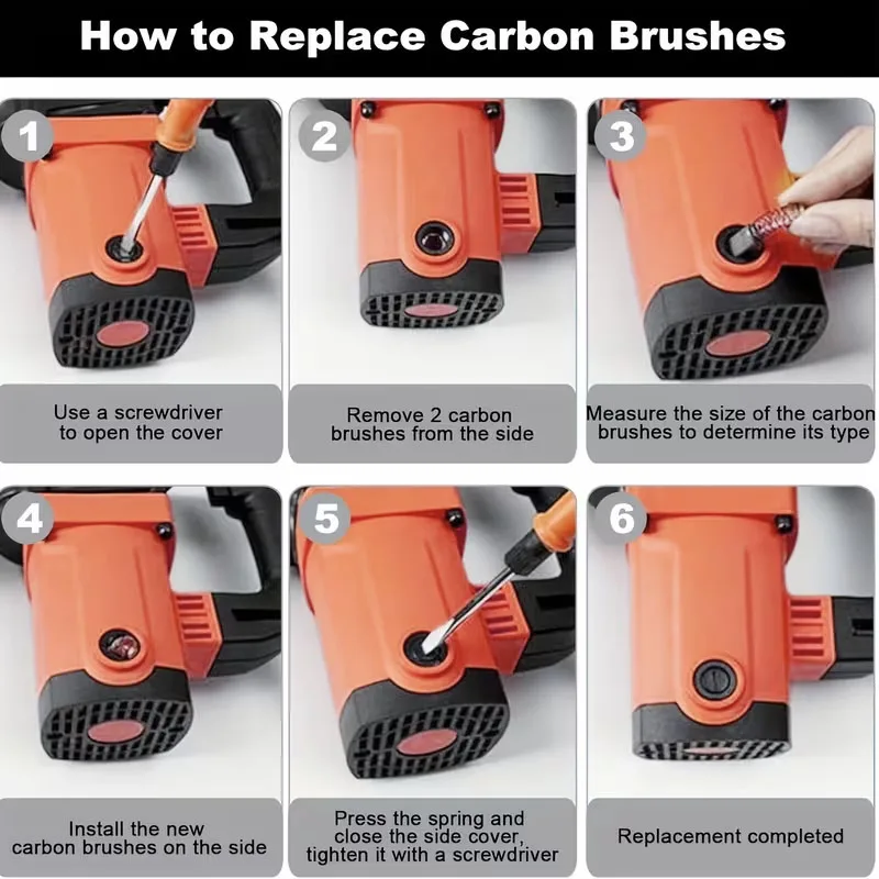 60Pcs Carbon Brush Set, 10 Different Models, 6Pcs of Each Model. Carbon Brushes Are Suitable for Various Types of Electric Hammers, Angle Grinders, Circular Saws, and Other Power Tools for Repair and Replacement Parts