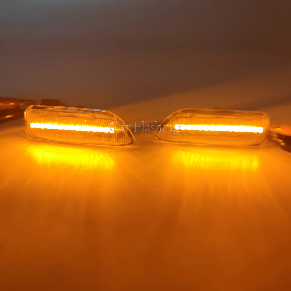 مجموعة واحدة من مصابيح LED الجانبية من الكهرمان الديناميكي مصباح إشارة الانعطاف لـ فولفو XC90 S80 XC70 V70 S60 2001- 2006 2007 2008 2009