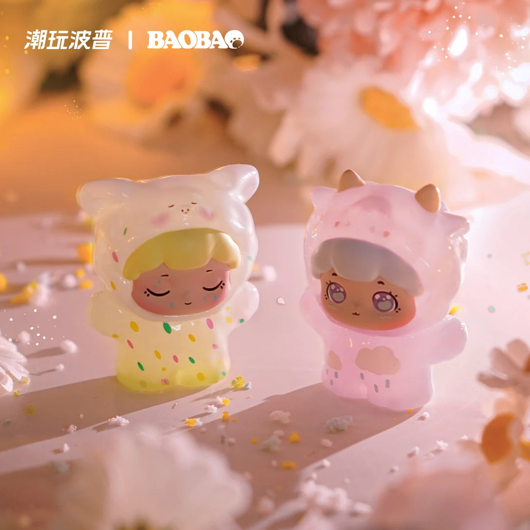 Pop Baobao Spring Travelogue صندوق أعمى غامض صغير شفاف، مجموعة حبيبات صغيرة لطيفة هدية ديكور سطح المكتب شفافة بالكامل