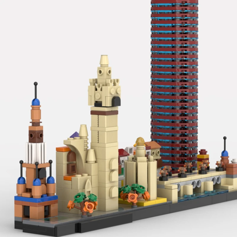 Seville skyline architecture Spanish landmark bricks Spain cathedral church blocks city diorama buildings symbols medieval