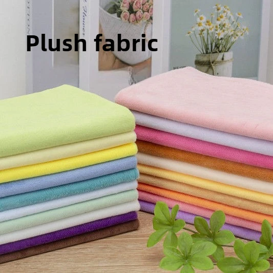 

Приятная для кожи короткая плюшевая ткань на метр для украшения одежды, наволочки, куклы, шитье, мягкая ткань, дышащая, однотонная, белая, розовая