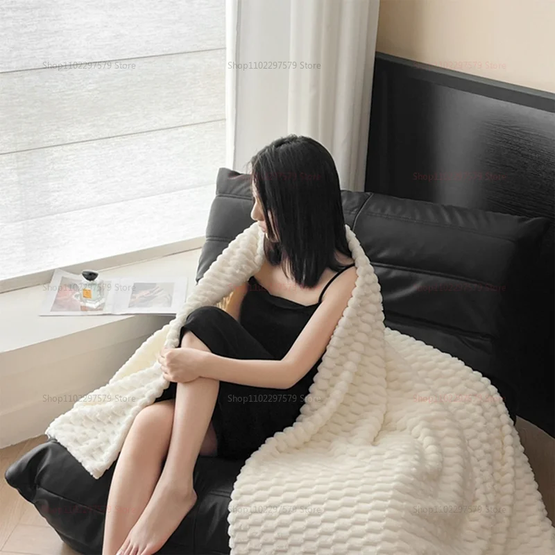 بطانية دافئة سميكة ناعمة لقيلولة المكتب - رمي الصوف المريح للأريكة والأريكة والسرير بطانية شتوية دافئة خفيفة الوزن للسفر للبالغين